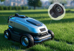 Профессиональный объектив автомобильной камеры, связанный с объективом камеры наблюдения за травкой