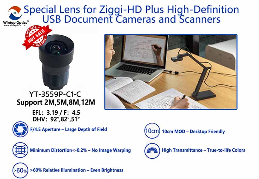 Wintop Optics выпускает объектив YT-3559P-C1-C для документ-камер и сканеров Ziggi USB